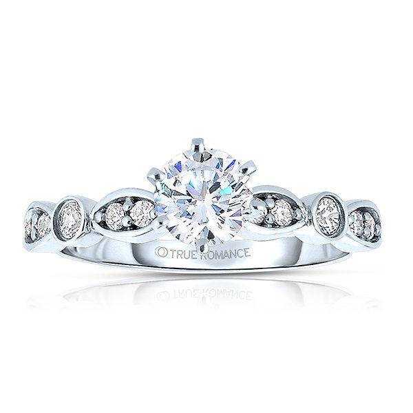 White Gold Round Cut Diamond Infinity Engagement Ring
