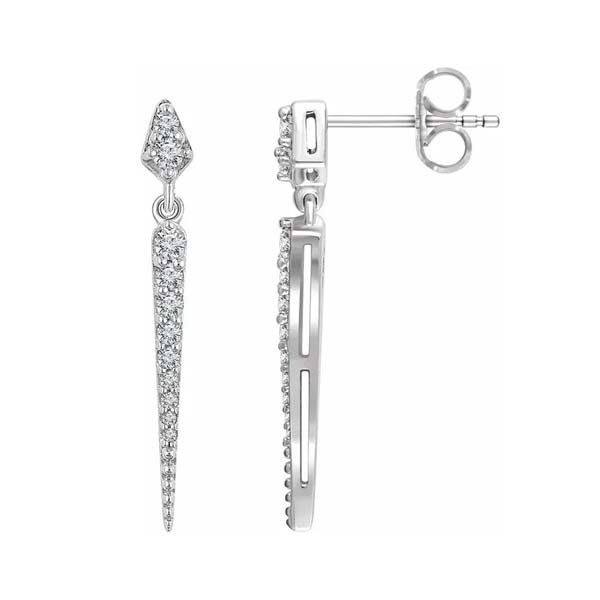 14K White 1/4 CTW Natural Diamond Spike Earrings