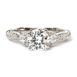 Parisian Three-Stone Diamond Semi-Mount Engagement Ring by Verragio (D128GOLD)