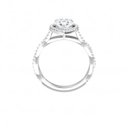 14K White 9x6 mm Pear Engagement Ring