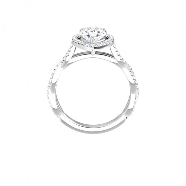 14K White 9x6 mm Pear Engagement Ring
