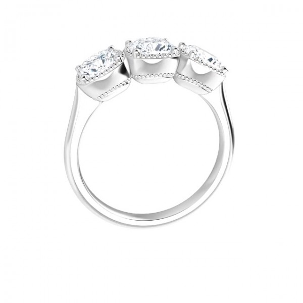 14K White 11/2CTTW Cushion Diamond Anniversary Band