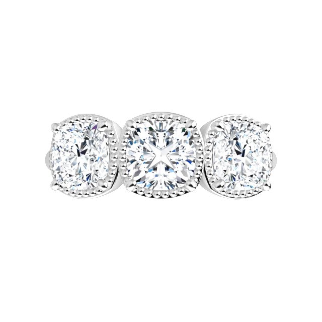 14K White 11/2CTTW Cushion Diamond Anniversary Band