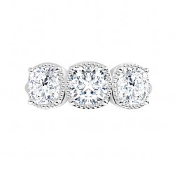 14K White 11/2CTTW Cushion Diamond Anniversary Band