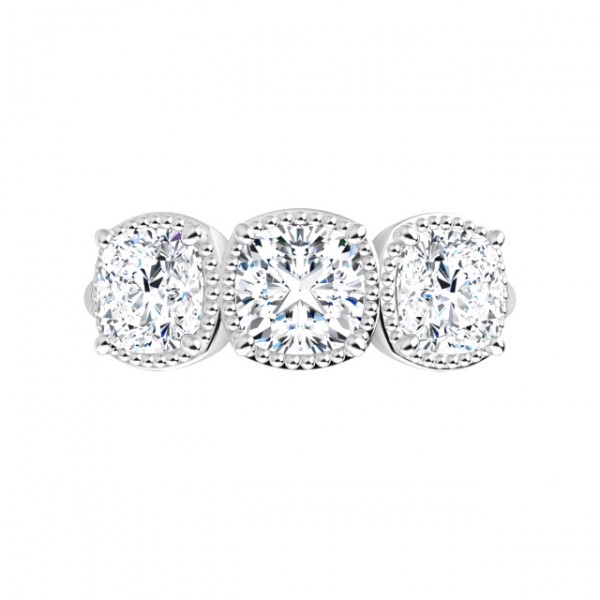 14K White 11/2CTTW Cushion Diamond Anniversary Band