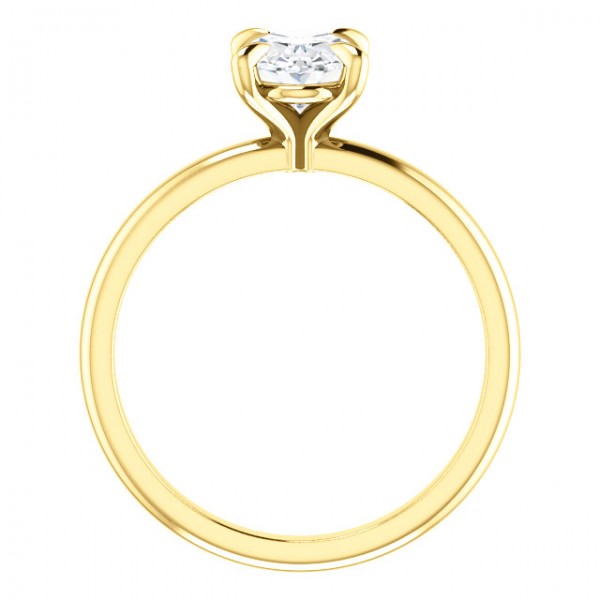 14kt Yellow gold 1.33 Ct Oval Moissanite Engagement Ring