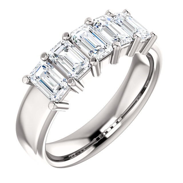 14K White 1 5/8 CTW Diamond Anniversary Band