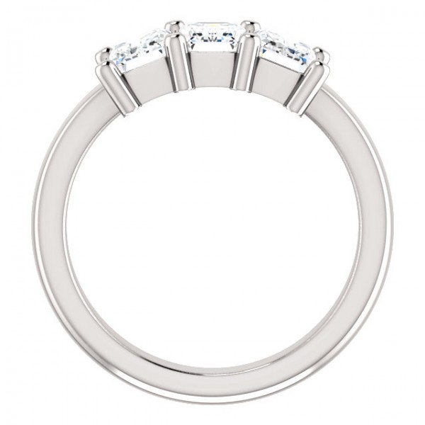 Three Emerald Cut 1 3/4 CTTW  Diamond Ring