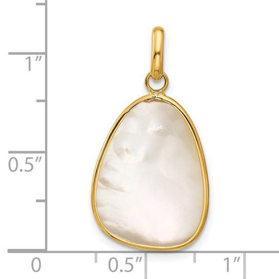 Herco 14K Polished Mother of Pearl Pendant (carabiner clasp/pearl sold separately)