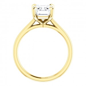 Emerald Cut Moissanite Engagement Ring