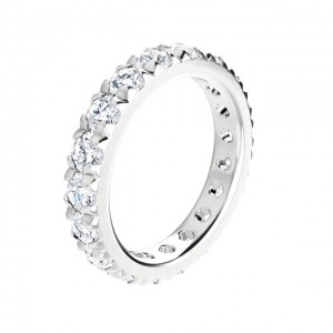 Platinum French Set Eternity Band Mounting Size 4.75 (1.90ctw)