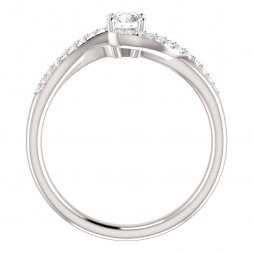 14K White .44cttw Round Swirl Engagement Ring