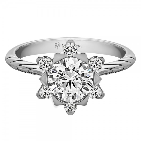 MALLOW ROUND HALO WITH 0.40ct H-SI ROUND CENTER