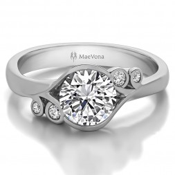 ECO FERN CLASSIC WITH 0.76ct H-SI1 LAB-CREATED DIAMOND CENTER