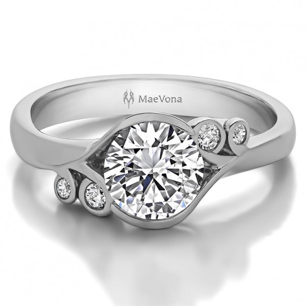 ECO FERN CLASSIC WITH 0.62ct J-SI1 LAB-CREATED DIAMOND CENTER