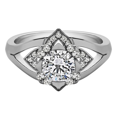EDINBURGH ROUND ENGAGEMENT WITH 0.40ct H-SI CENTER STONE