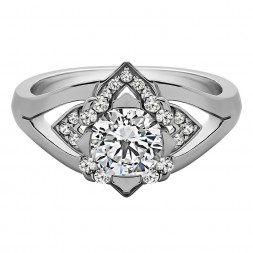 EDINBURGH ROUND ENGAGEMENT WITH 0.40ct H-SI CENTER STONE