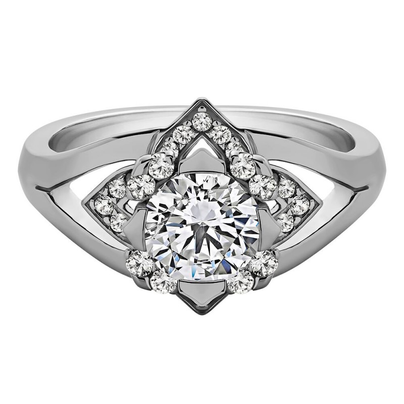 EDINBURGH ROUND ENGAGEMENT WITH 0.40ct H-SI CENTER STONE