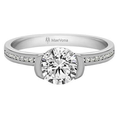 CAVA CHANNEL ROUND ENGAGEMENT WITH 0.75ct H-SI CENTER STONE