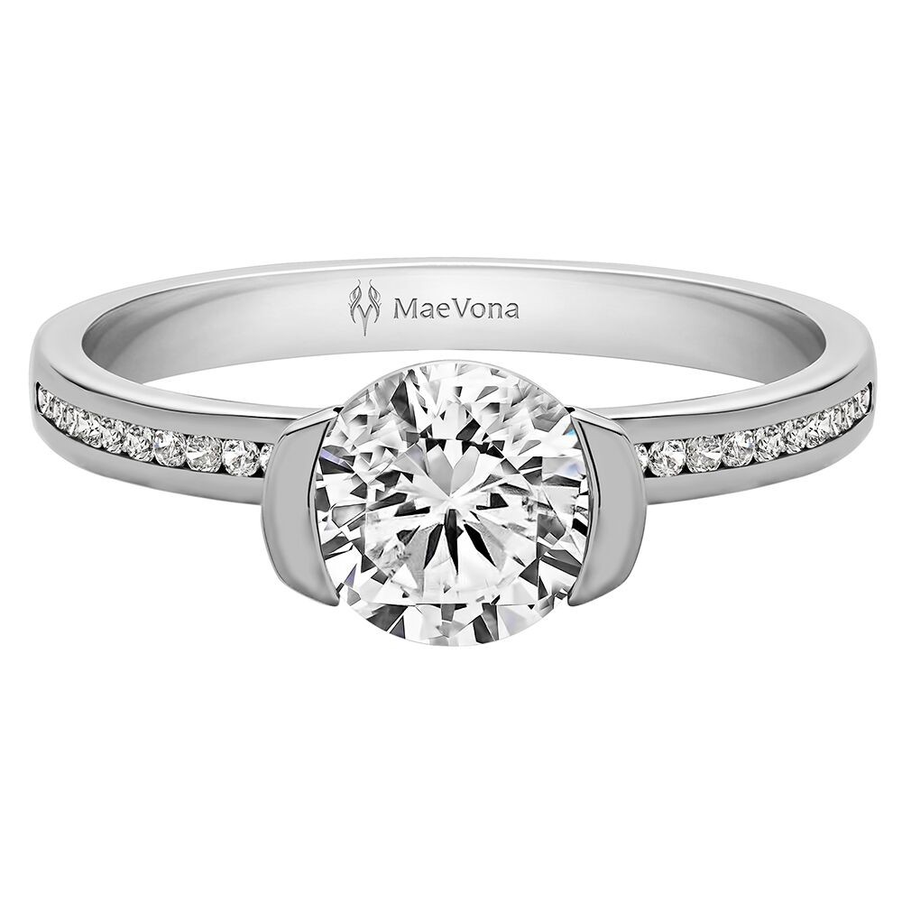 CAVA CHANNEL ROUND ENGAGEMENT WITH 0.75ct H-SI CENTER STONE