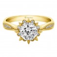 SNOWDROP ROUND HALO PAVE ENGAGEMENT WITH 0.40ct H-SI DIAMOND CENTER