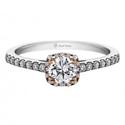 CAITHNESS ROUND HALO ENGAGEMENT RING WITH 0.30ct H-SI ROUND BRILLIANT CENTER
