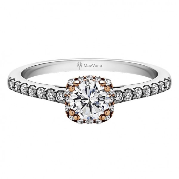 CAITHNESS ROUND HALO ENGAGEMENT RING WITH 0.30ct H-SI ROUND BRILLIANT CENTER