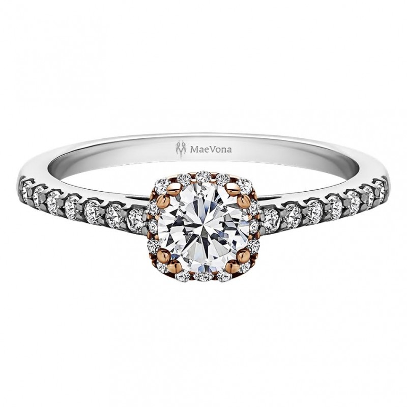 CAITHNESS ROUND HALO ENGAGEMENT RING WITH 0.30ct H-SI ROUND BRILLIANT CENTER