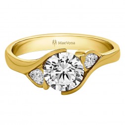 ECO POPPY CLASSIC WITH 0.50ct F-SI2 LAB-CREATED DIAMOND CENTER