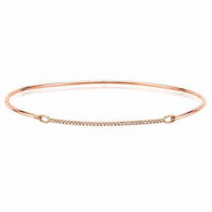 Sterling Silver Diamond Bar Bangle (.40ctw.)