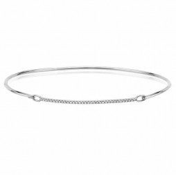 Sterling Silver Diamond Bar Bangle (.40ctw.)