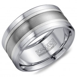 A Torque Ring In White Cobalt, Silver And Titanium.