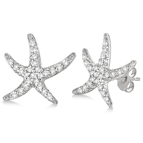Diamond Starfish Earrings