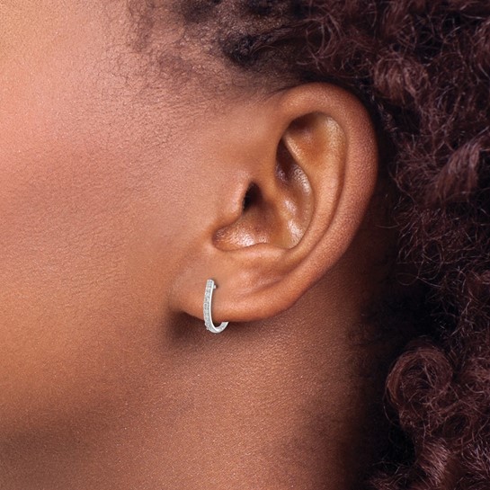 14 Kt Diamond Hinged Huggies