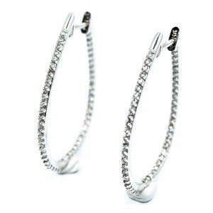 Inside Outside Diamond Hoops (.79ctw)