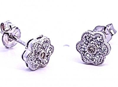 White and Yellow Diamond Earrings