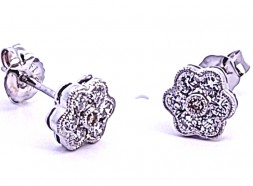 White and Yellow Diamond Earrings