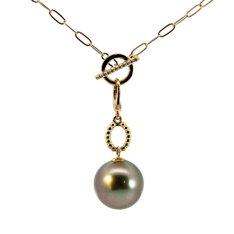 Tahitian Pearl and Diamond Necklace