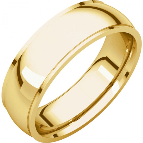 Men's 10K Yellow 6 mm Comfort-Fit Edge Band