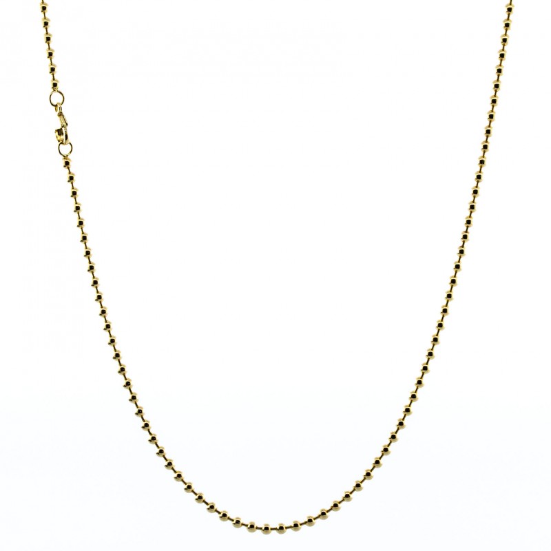 Beaded 14 karat yellow gold chain (24