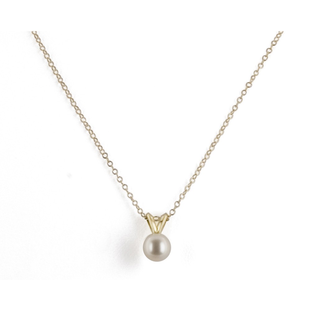 14K 5+MM White Freshwater Cultured Pearl 16