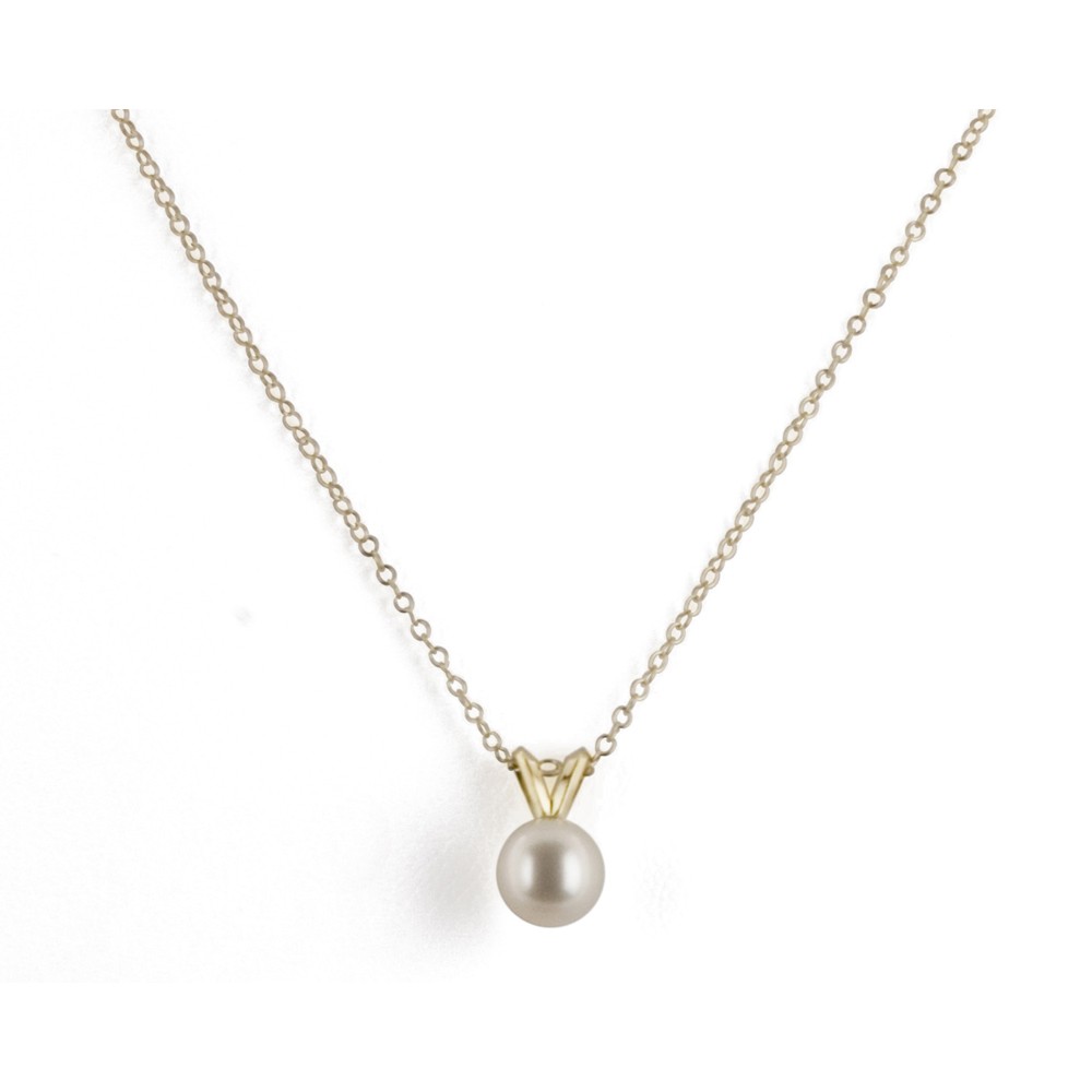 14K 6+MM White Freshwater Cultured Pearl 16