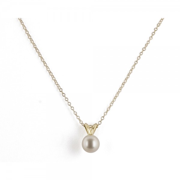 14K 6+MM White Freshwater Cultured Pearl 16