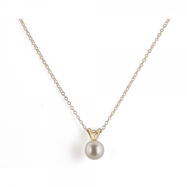 14K 7+MM White Freshwater Cultured Pearl 16