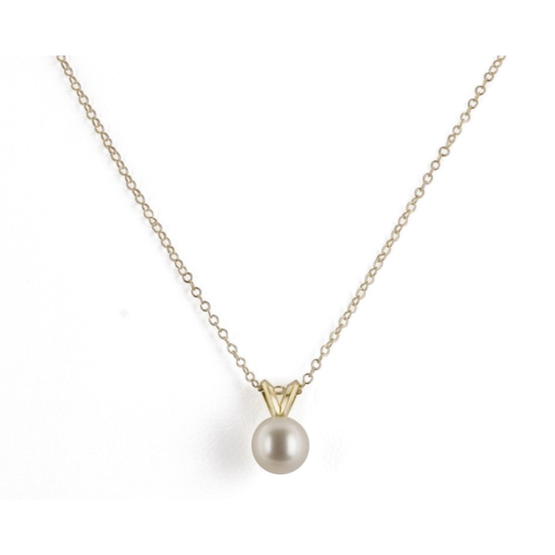 14K 7+MM White Freshwater Cultured Pearl 16