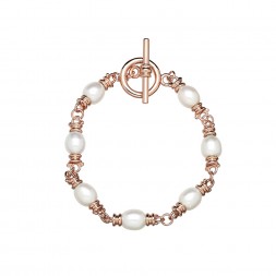 Bronze 8-8.5MM Oval Freshwater Cultured Pearl Toggle Bracelet