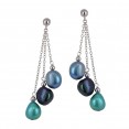 Sterling Silver 8-9MM Peacock Baroque Freshwater Cultured Pearl Dangle Earrings