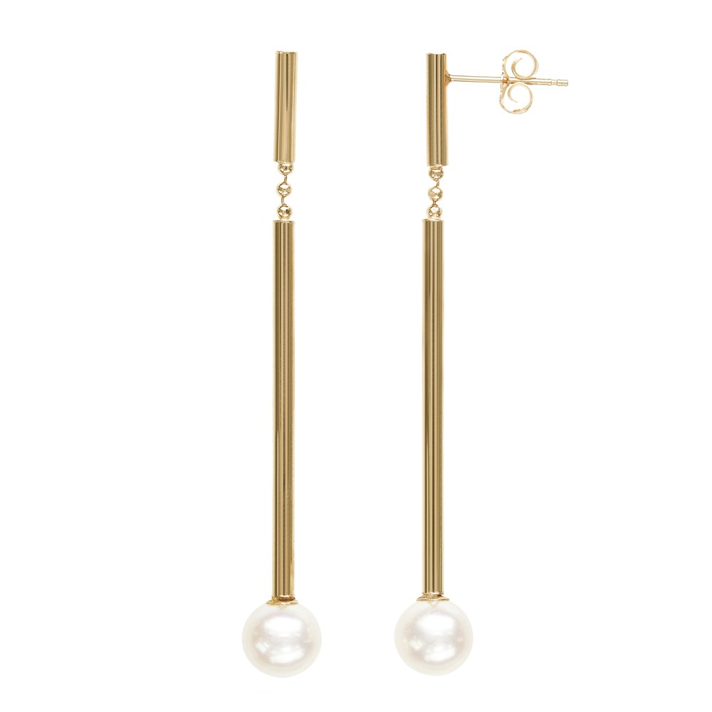 14K YG 7-8MM FWCP Earrings