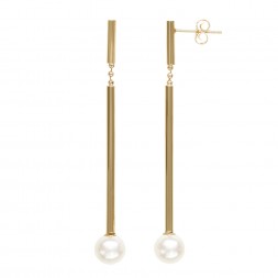14K YG 7-8MM FWCP Earrings