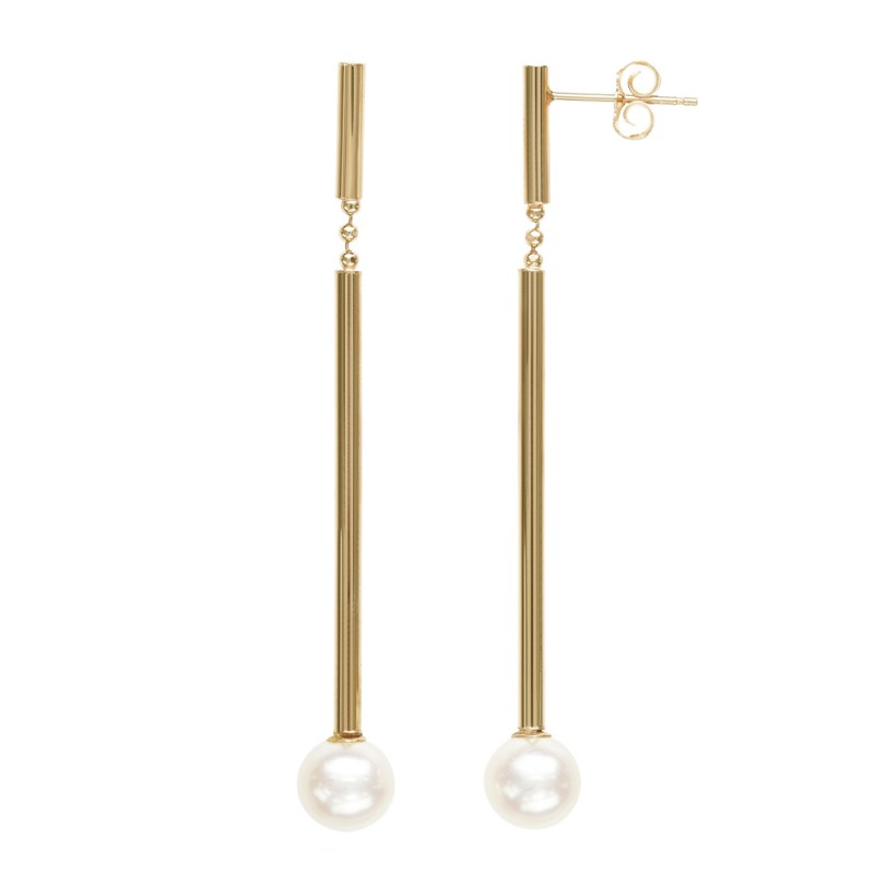 14K YG 7-8MM FWCP Earrings